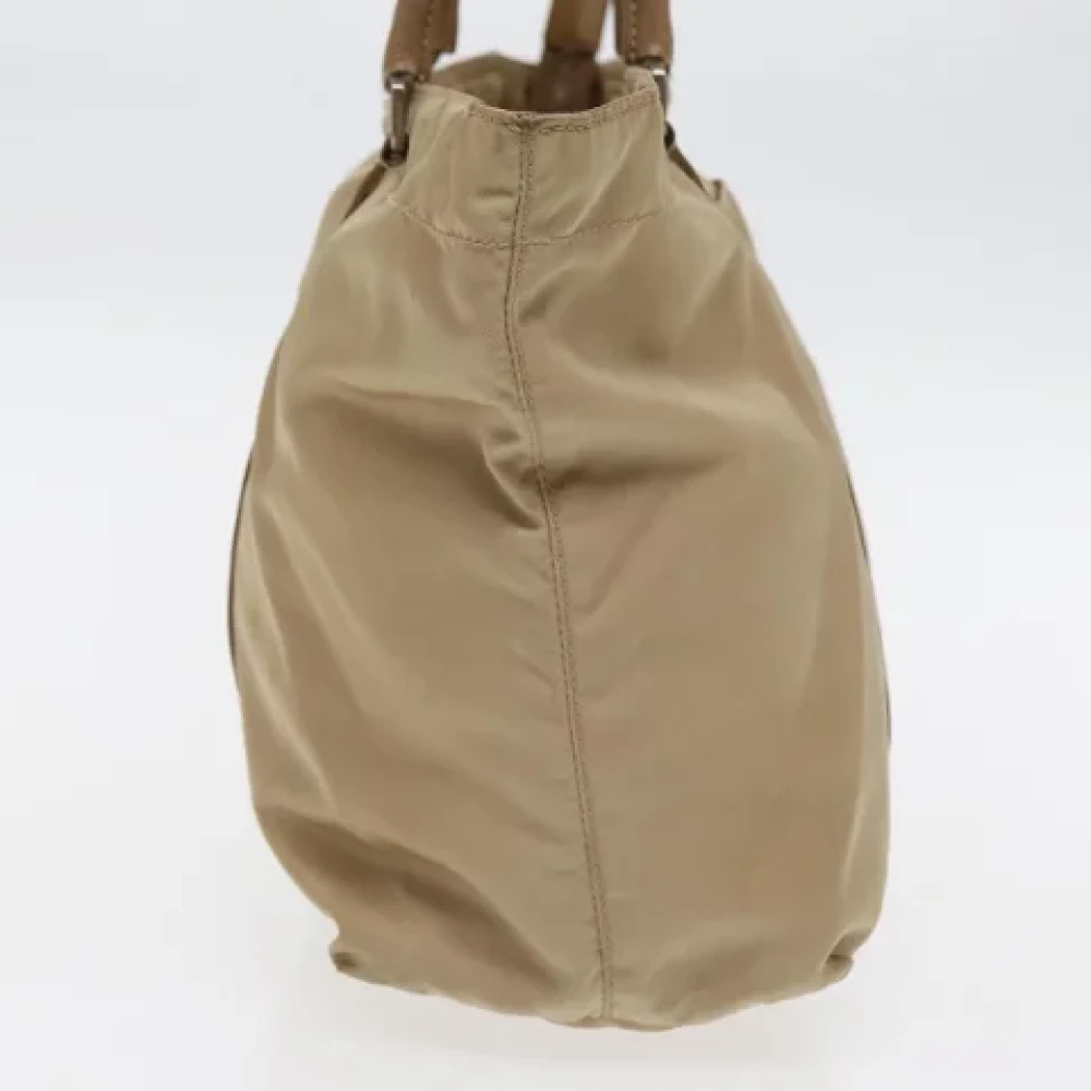Prada Vintage Pre-owned Nylon prada-bags Beige Dames