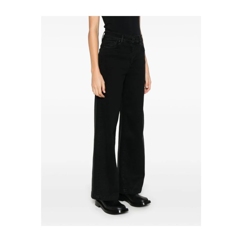 Frame Slim Palazzo Broek Black Dames