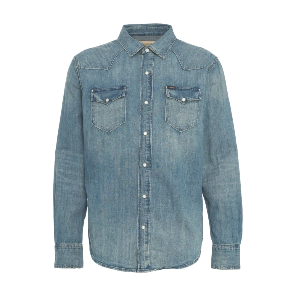 Polo Ralph Lauren Blå Denim Western Skjorta Ss25 Blue, Herr