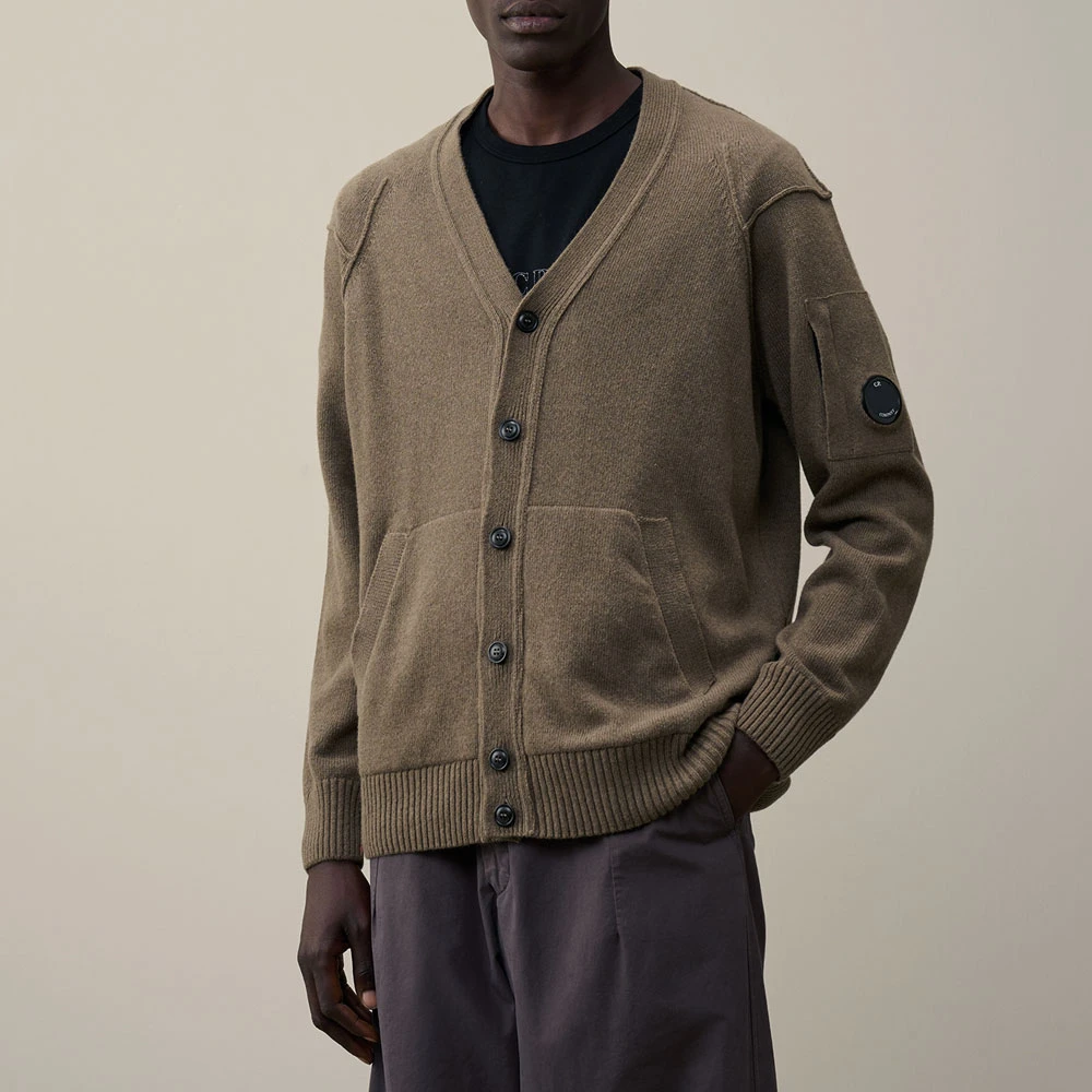 C.P. Company Wollen Cardigan met Details Brown Heren
