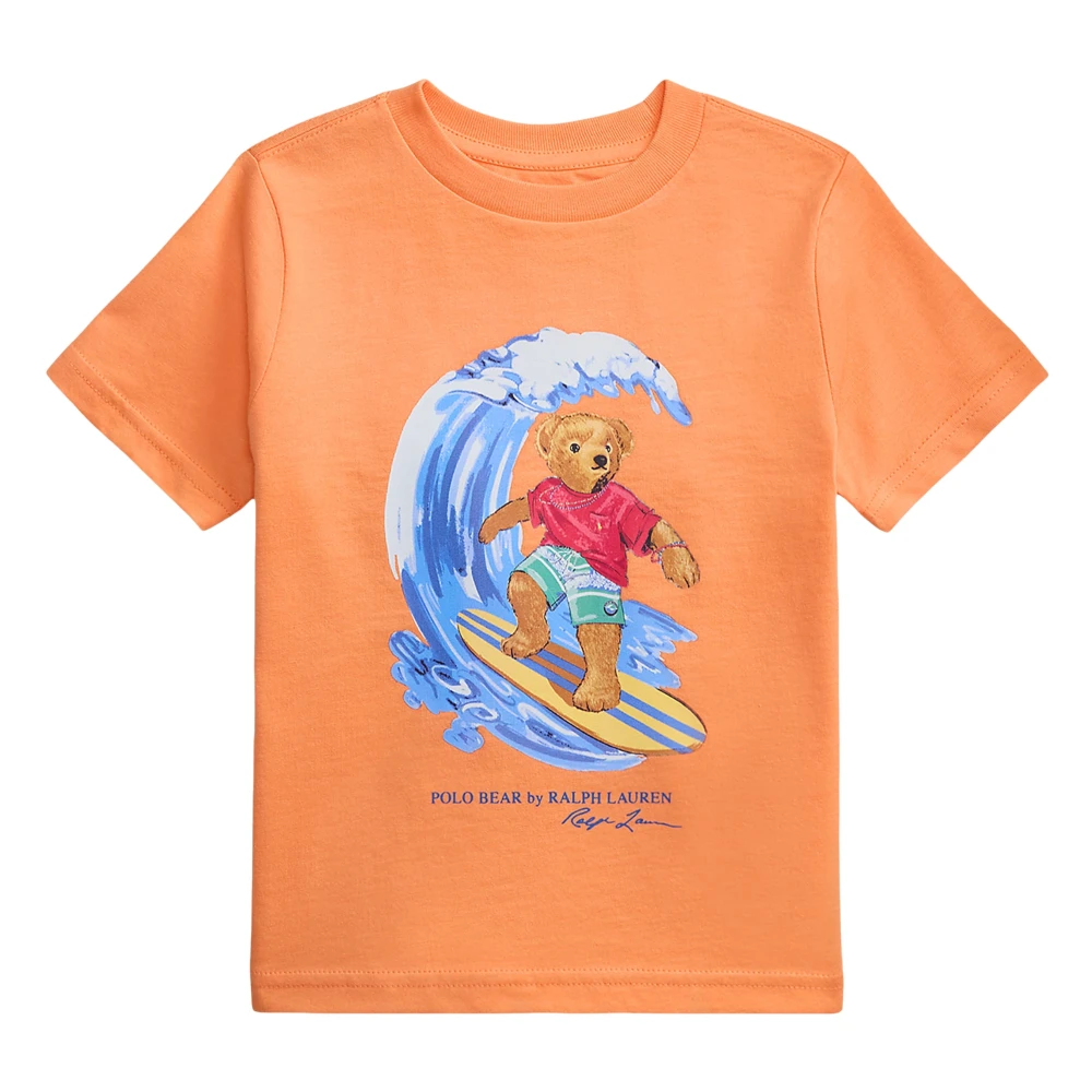 Ralph Lauren Boys Orange Kids Short Sleeve T-Shirts, 5 Y, Polo Bear Jersey T-Shirt