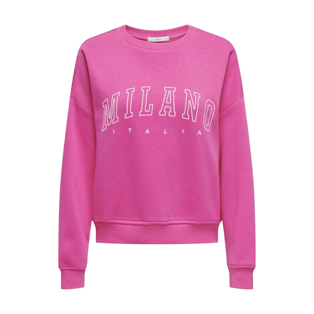 Only Life Crew Sweatshirt met Lange Mouwen Purple Dames