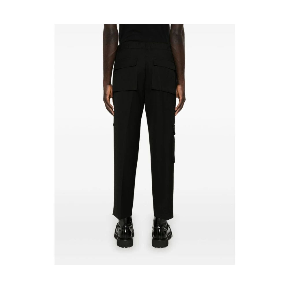 Costumein Zwarte Wol Cargo Broek Black Heren
