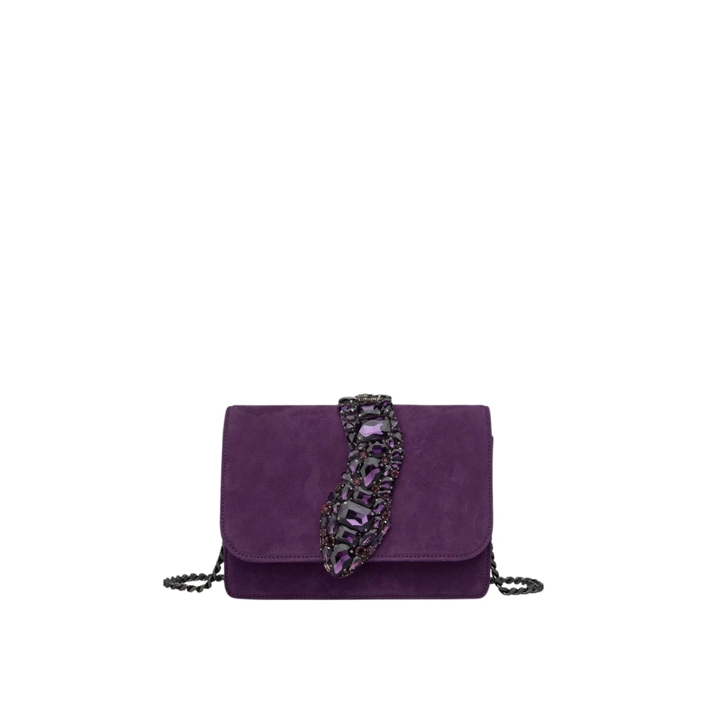 Alma en Pena Slangen schoudertas Purple Dames