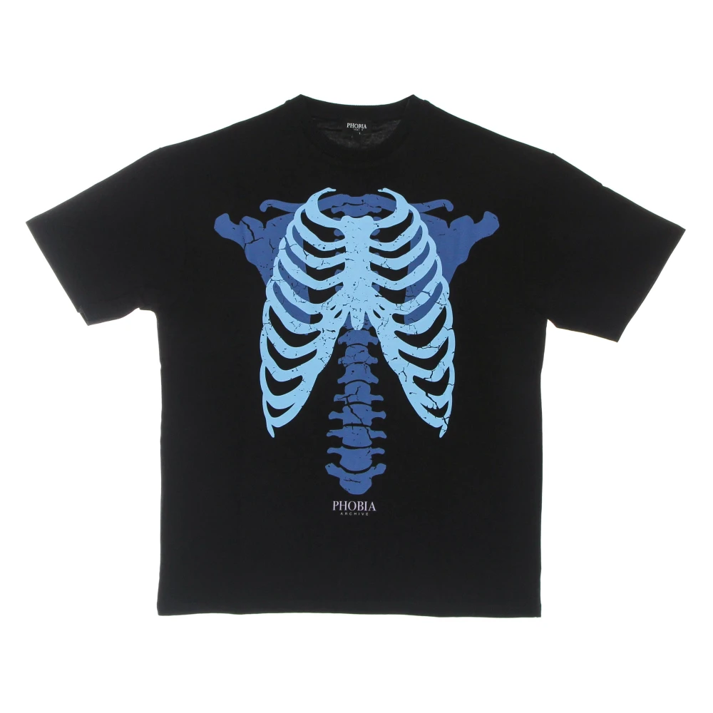 Phobia Archive Hombre Negro - Camiseta Con Estampado De Esqueleto - Tops - Xs - Camiseta Con Estampado De Esqueleto