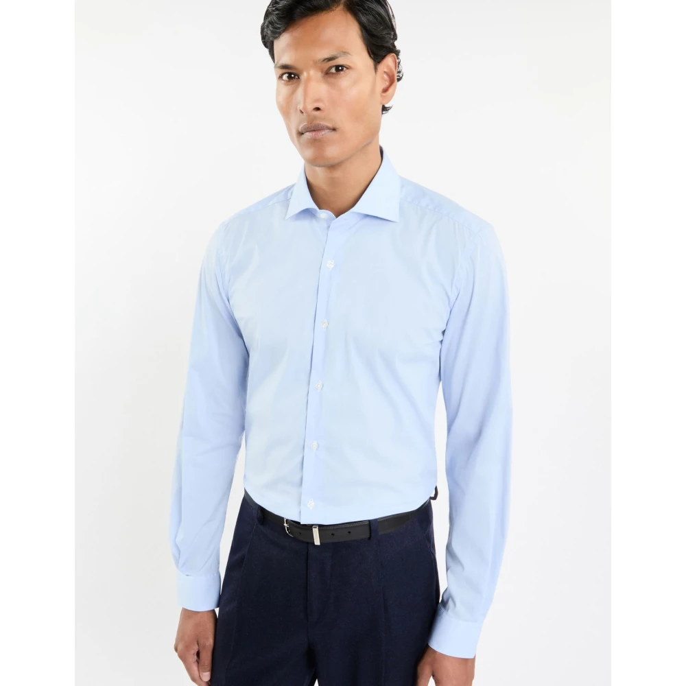 Fay Stretch katoenen overhemd Blue Heren