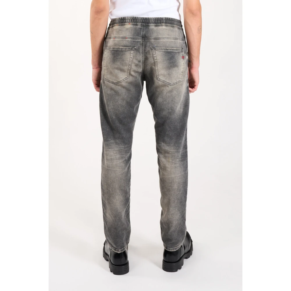 Diesel Gescheurde en Gerepareerde Regular Fit Jeans Gray Heren