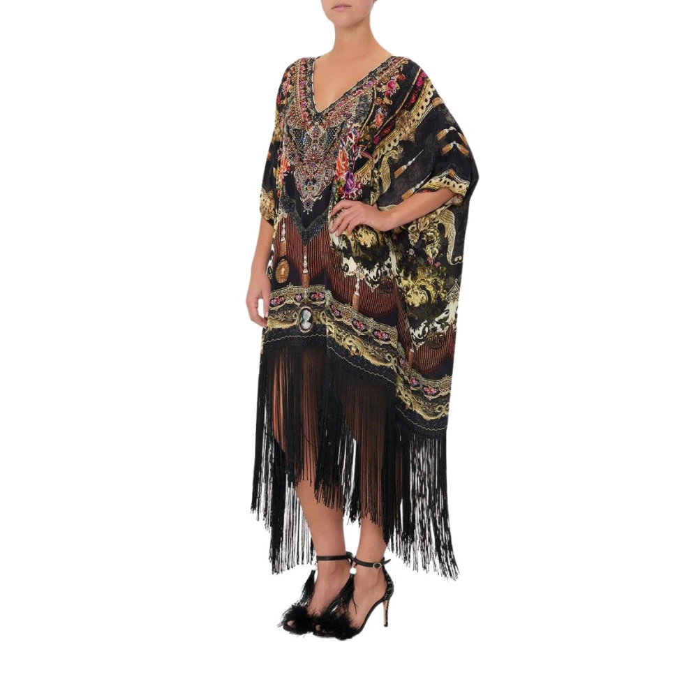 Camilla Fringe Dance Kaftan met Duende Multicolor Dames
