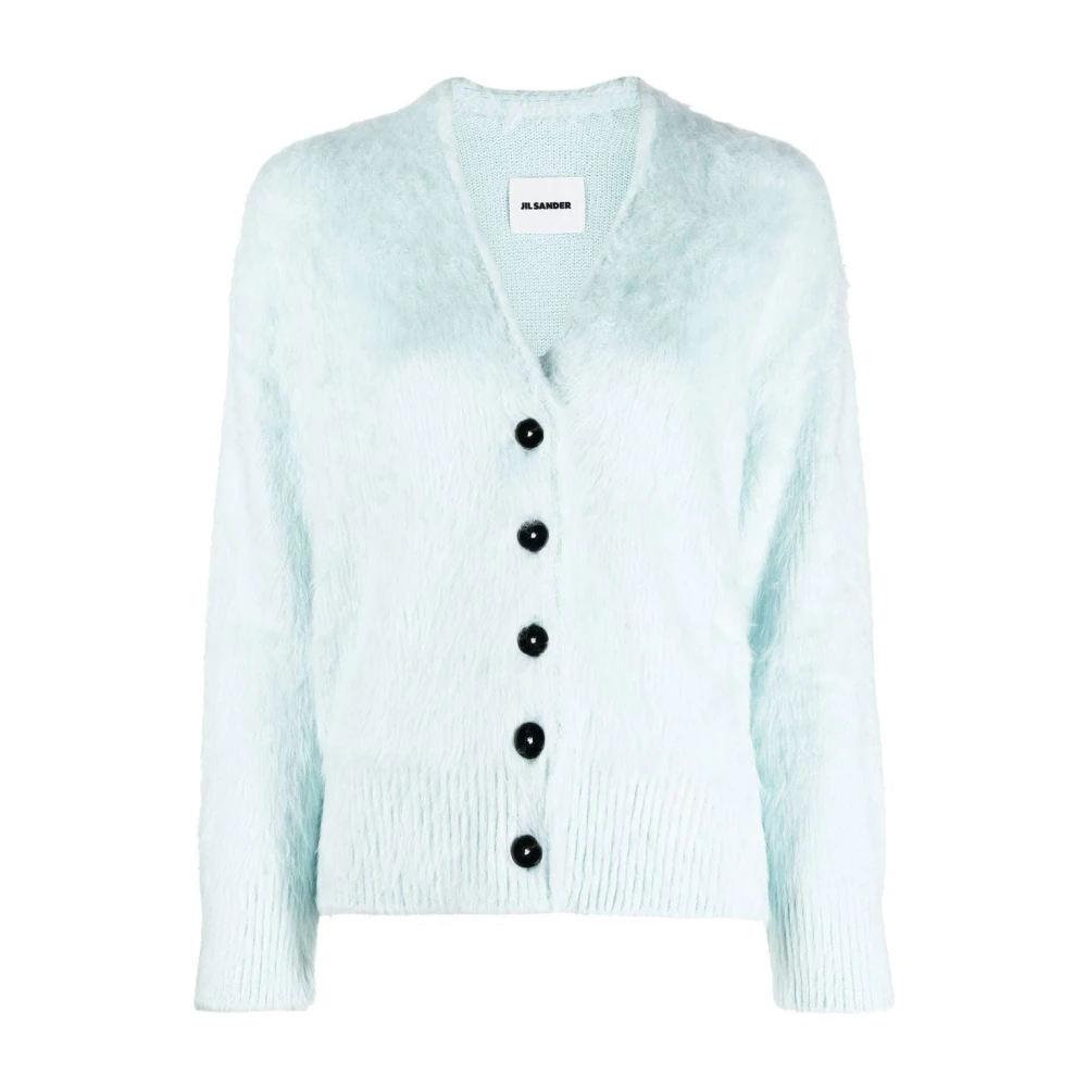 Jil Sander Elegante Beige Cardigan voor Vrouwen Blue Dames