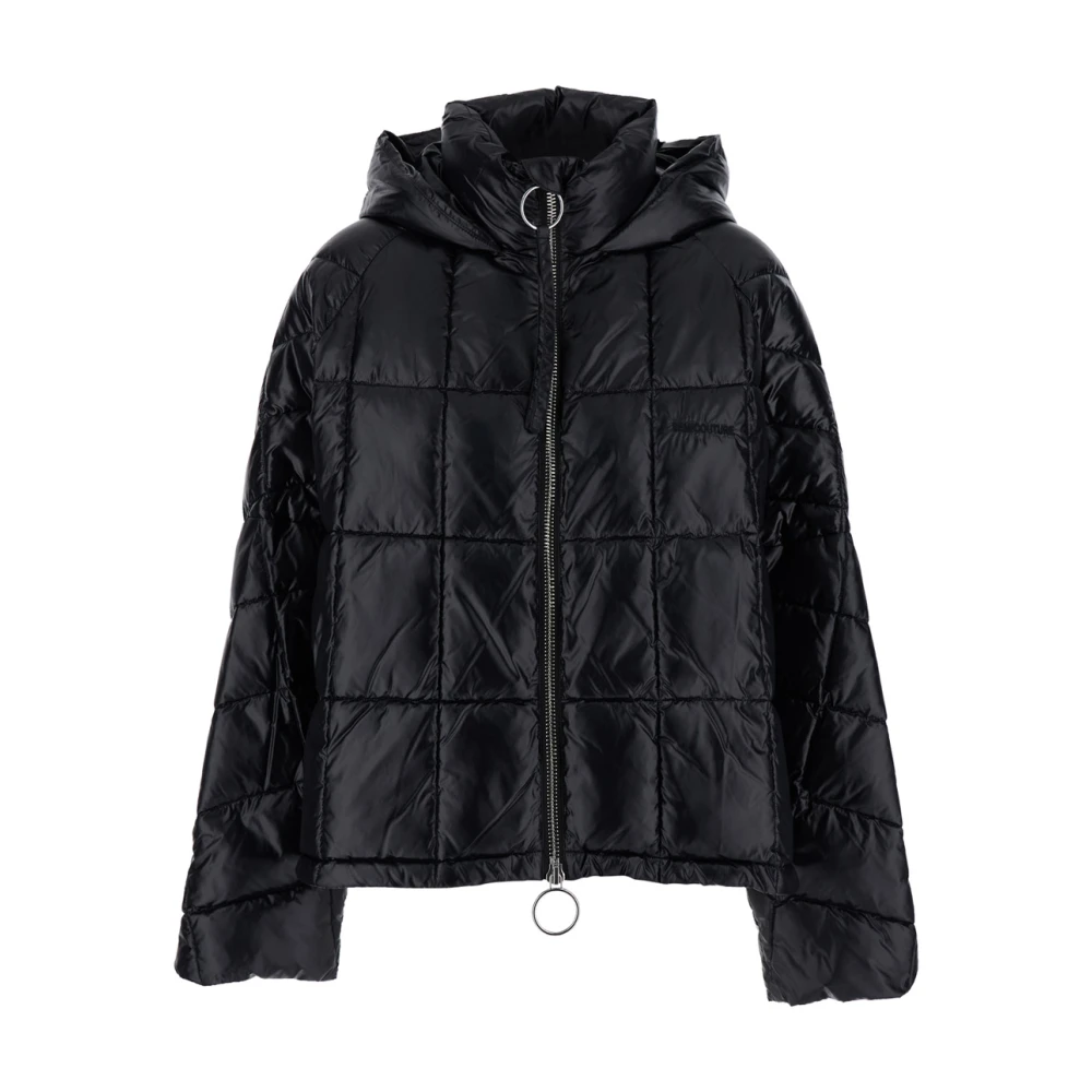 Semicouture Zwarte Puffer Cropped Jas Black Dames