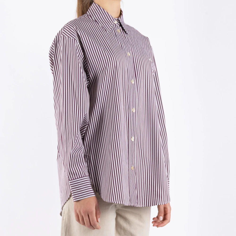 Isabel marant Zijdeblend Ivoor Rode Shirt Purple Dames