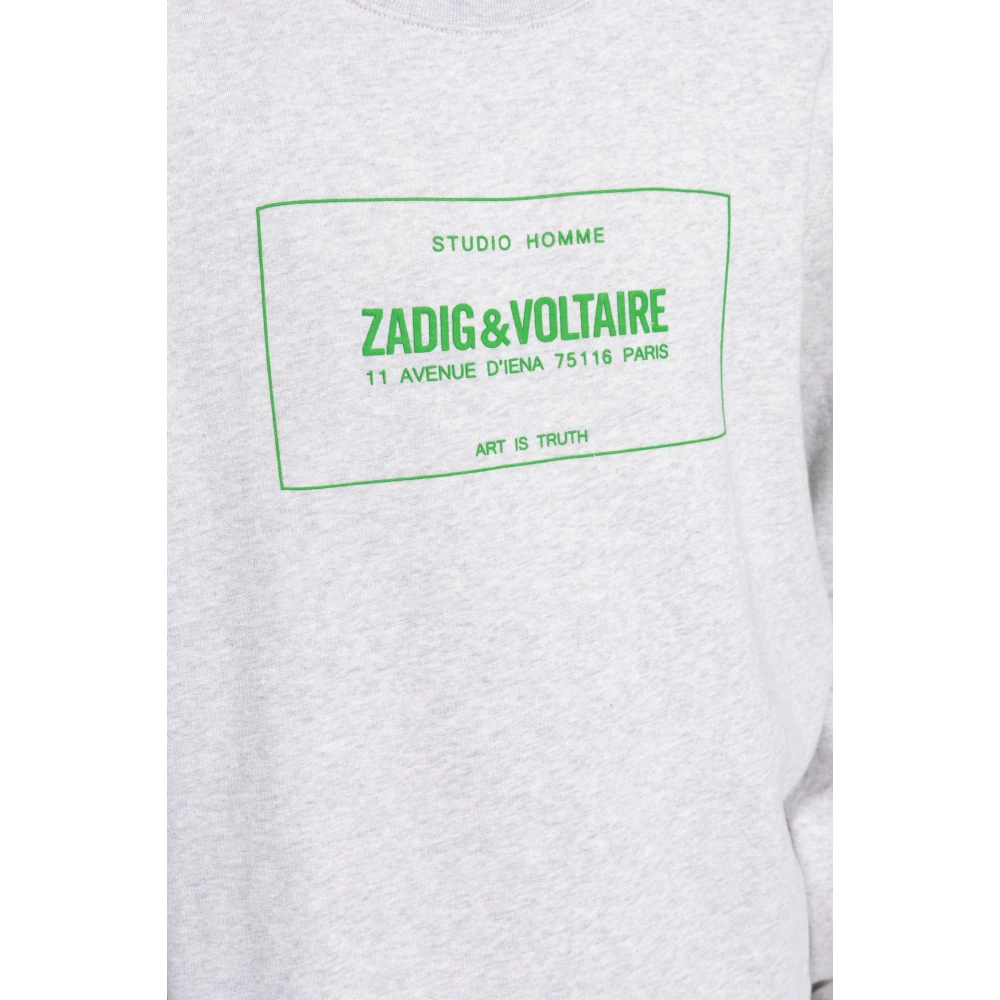 Zadig & Voltaire Sweatshirt Simba Insignia Gray Heren