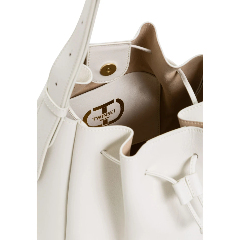 Twinset Forever Bucket Bag in Nappa Leer White Dames