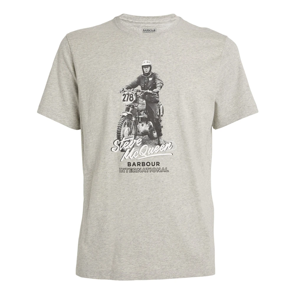 Barbour Grafische Print T-Shirt Grijs Marl Gray Heren