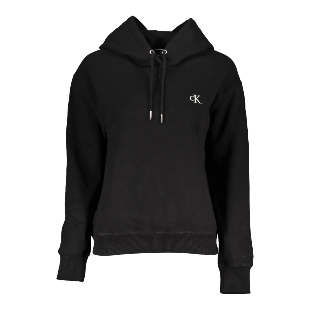 Calvin Klein Zwarte hoodie met geborduurd logo Black Dames