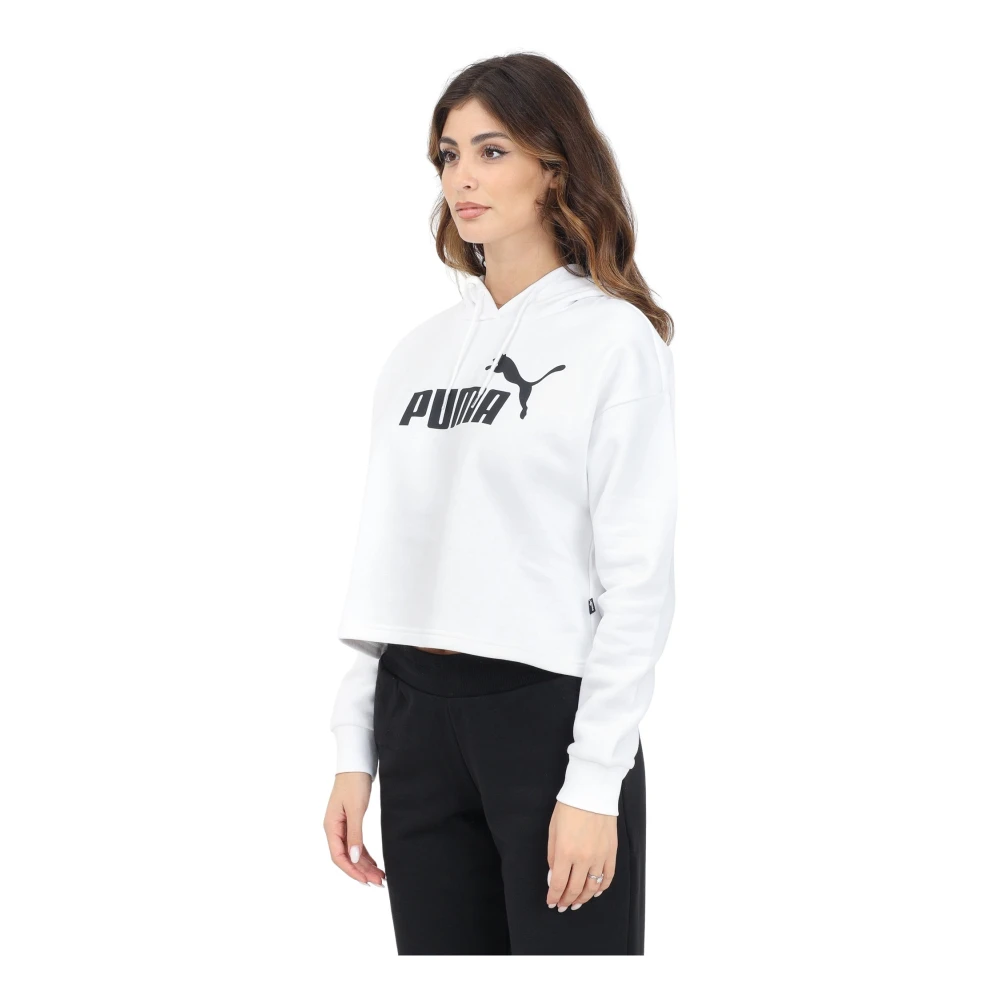 Puma Essentials Witte Hoodie Dames Sportieve Stijl White Dames