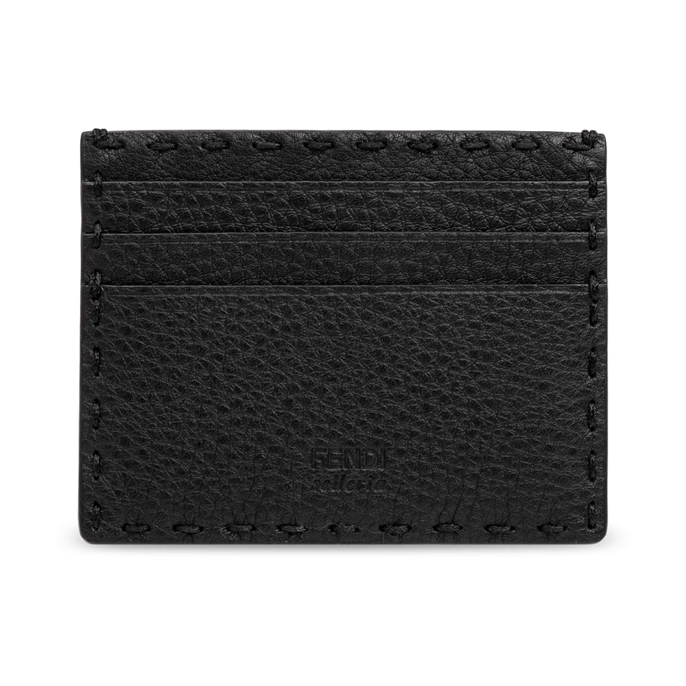 Fendi Leren kaarthouder Black Heren