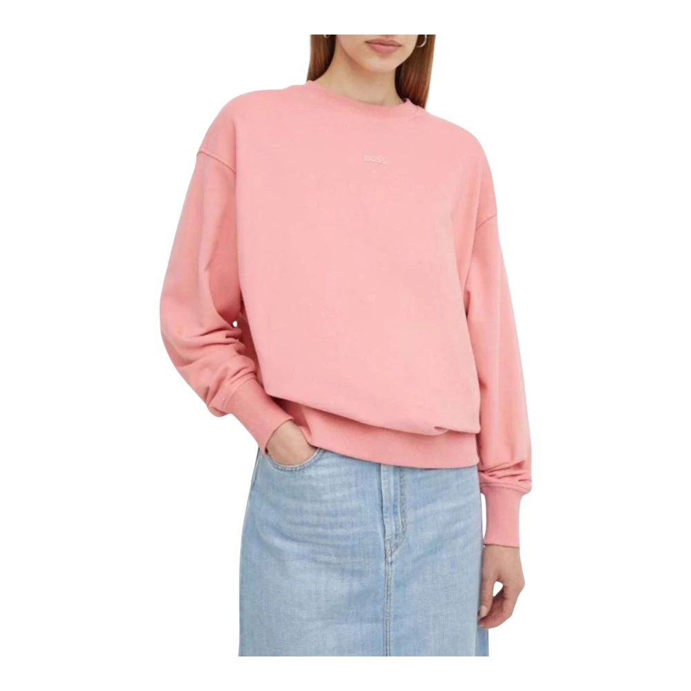 Hugo Boss Dam Sweatshirt med Liten Logotyp Pink, Dam