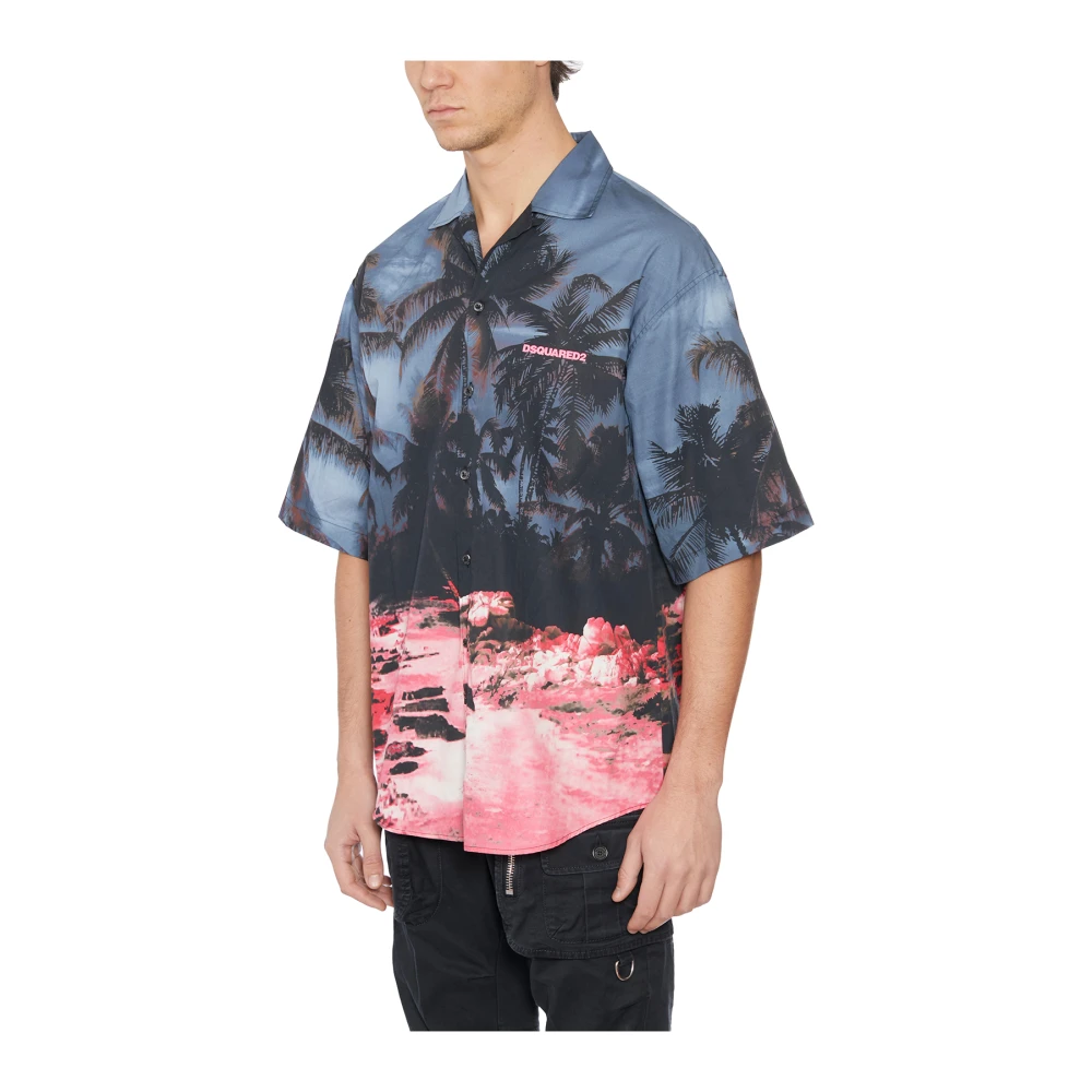 Dsquared2 Bedrukt Bowling Shirt Multicolor Heren
