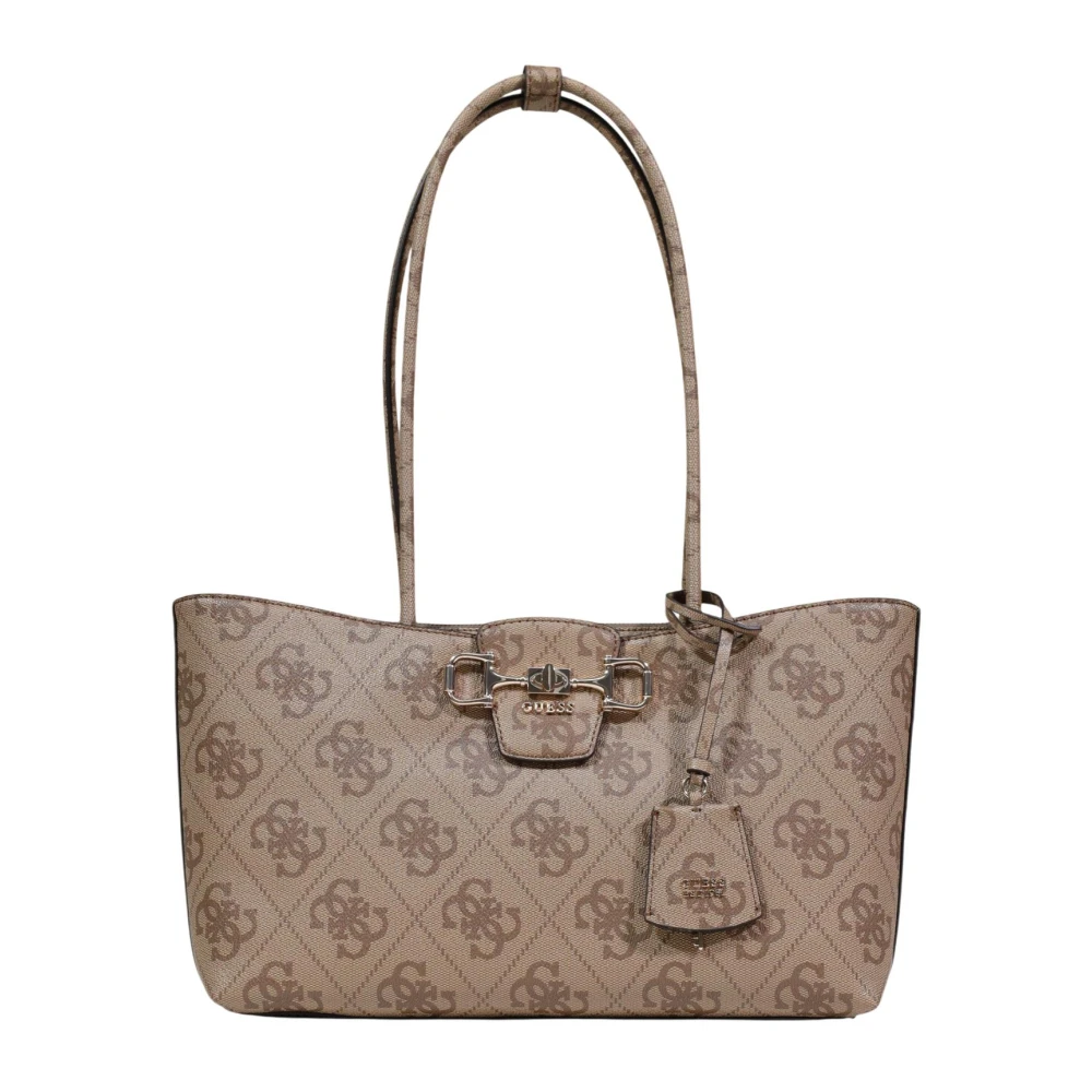 Guess Women's Beige Janie Logo Girlfriend Carryall