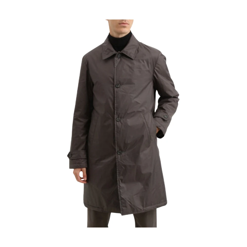 Add Herr Brun Kappor & Rockar L, Lång Trenchcoat Med Termisk Vaddering