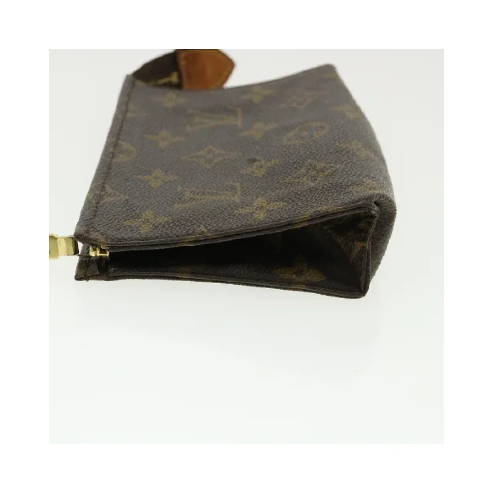 Louis Vuitton Vintage Tweedehands Svart Lerret Handtas Brown Dames