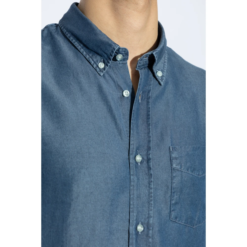 Officine Générale Denim overhemd Blue Heren