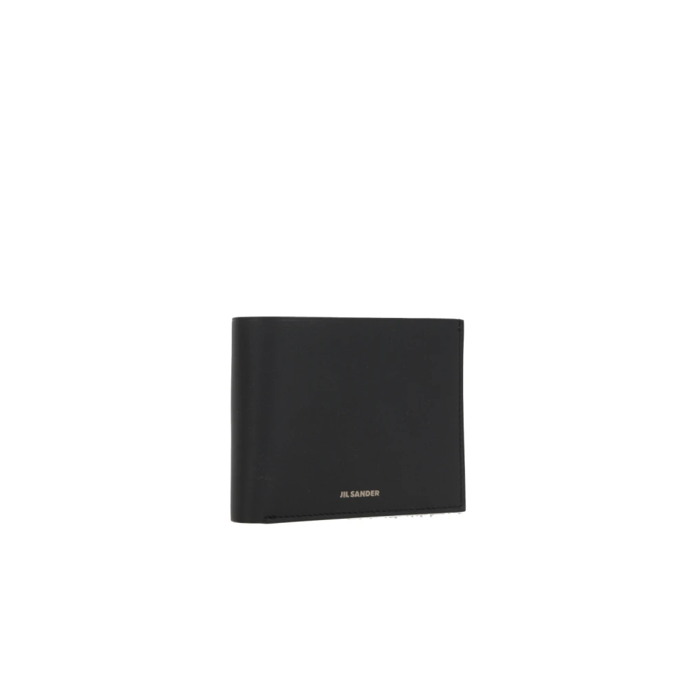 Jil Sander Zwarte leren billfold portemonnee Black Heren