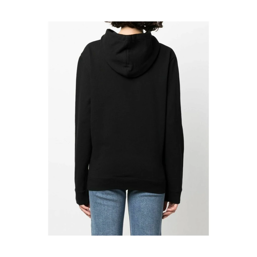 Saint Laurent Zwarte Rive Gauche Hoodie met Logo Black Dames