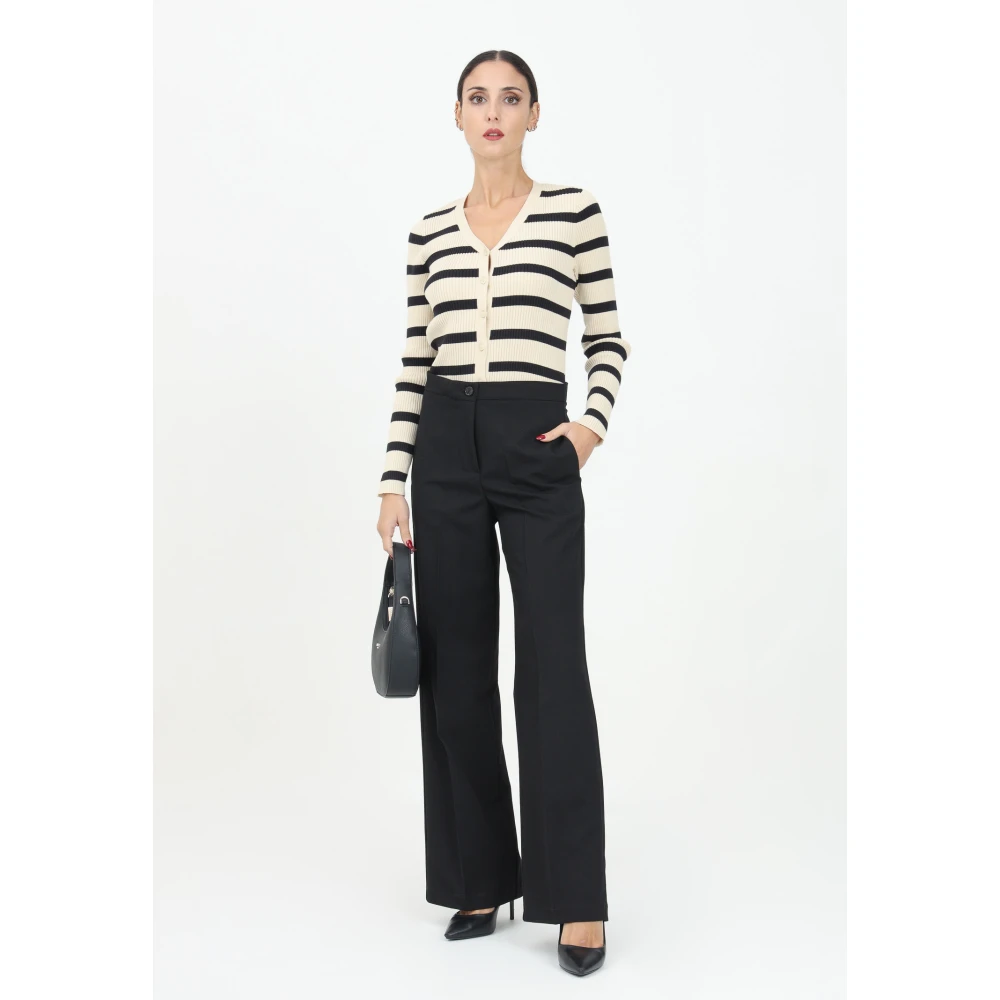 ViCOLO Zwarte elegante broek met rechte snit Black Dames