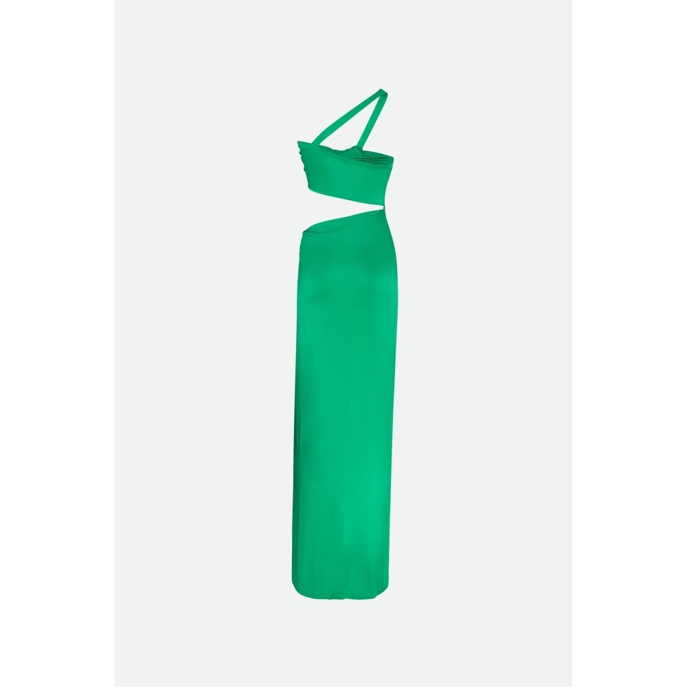 Circus Hotel Groene Cut Out Jurk met Eén Schouder Green Dames