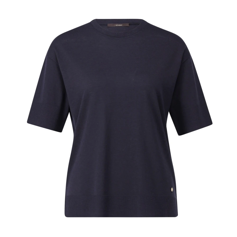 Windsor Klassiek Katoenen T-Shirt Blue Dames