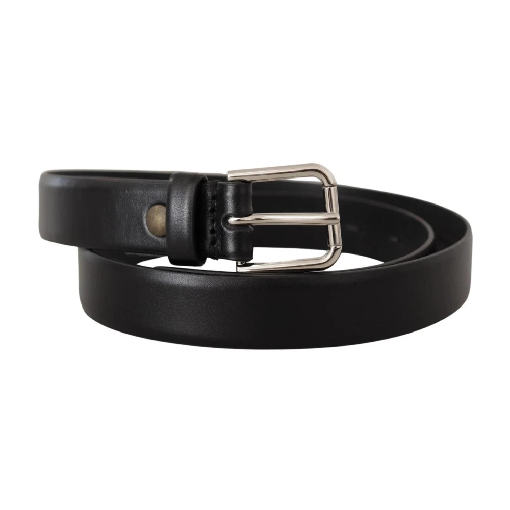 Dolce & Gabbana Men's Black Leather Belt Classic Style