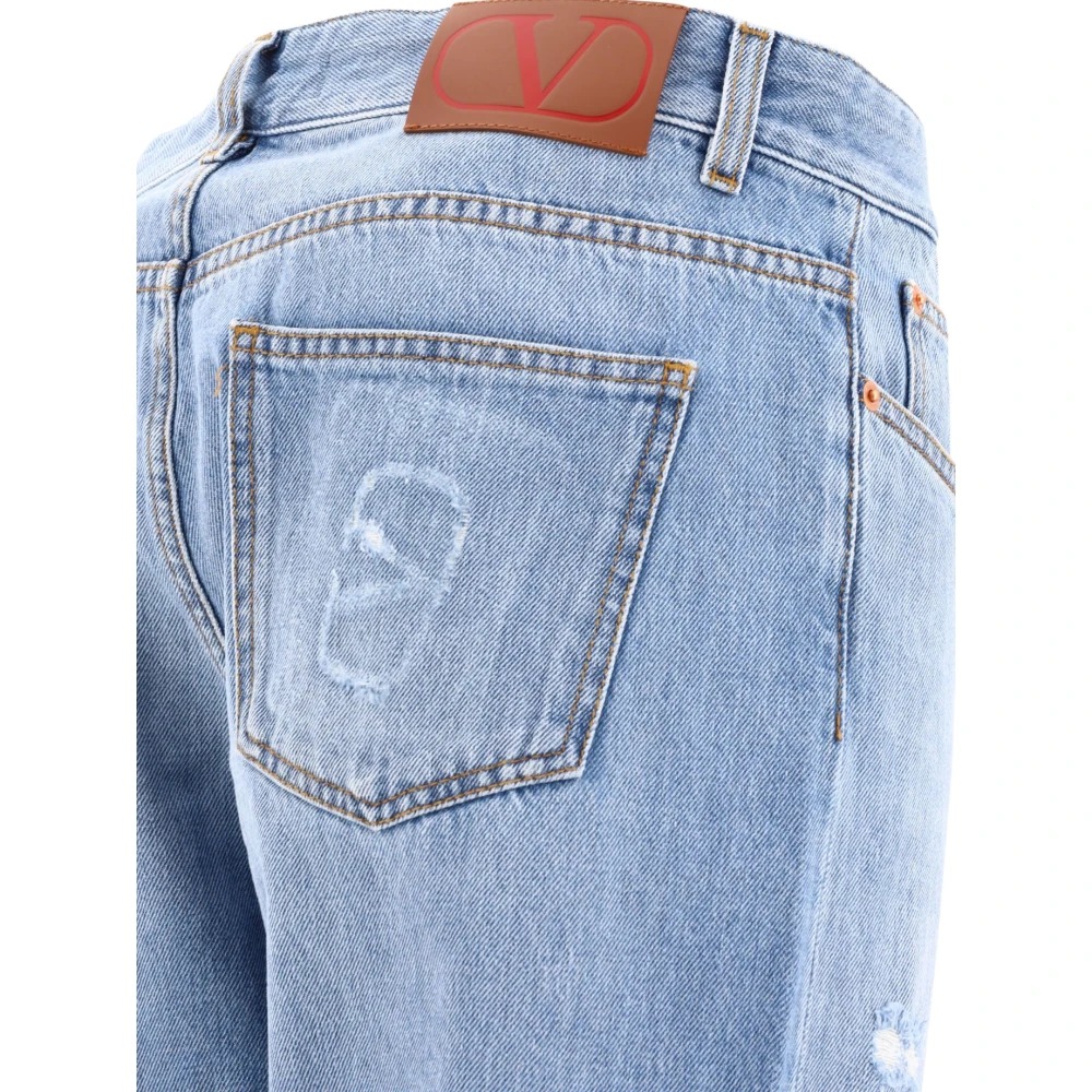 Valentino V Logo Jeans Blue Heren