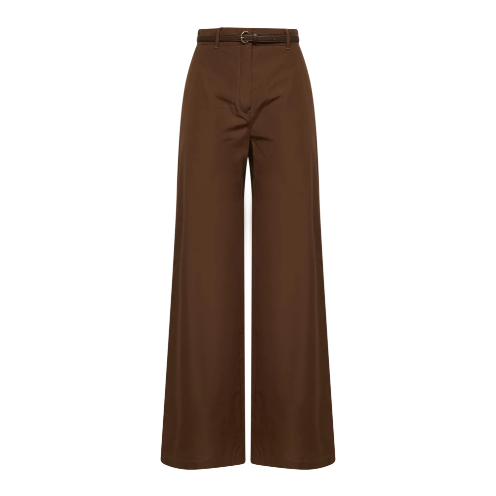 Max Mara Studio Women's Brown Farea Trousers - Wide Trousers - S - Trousers