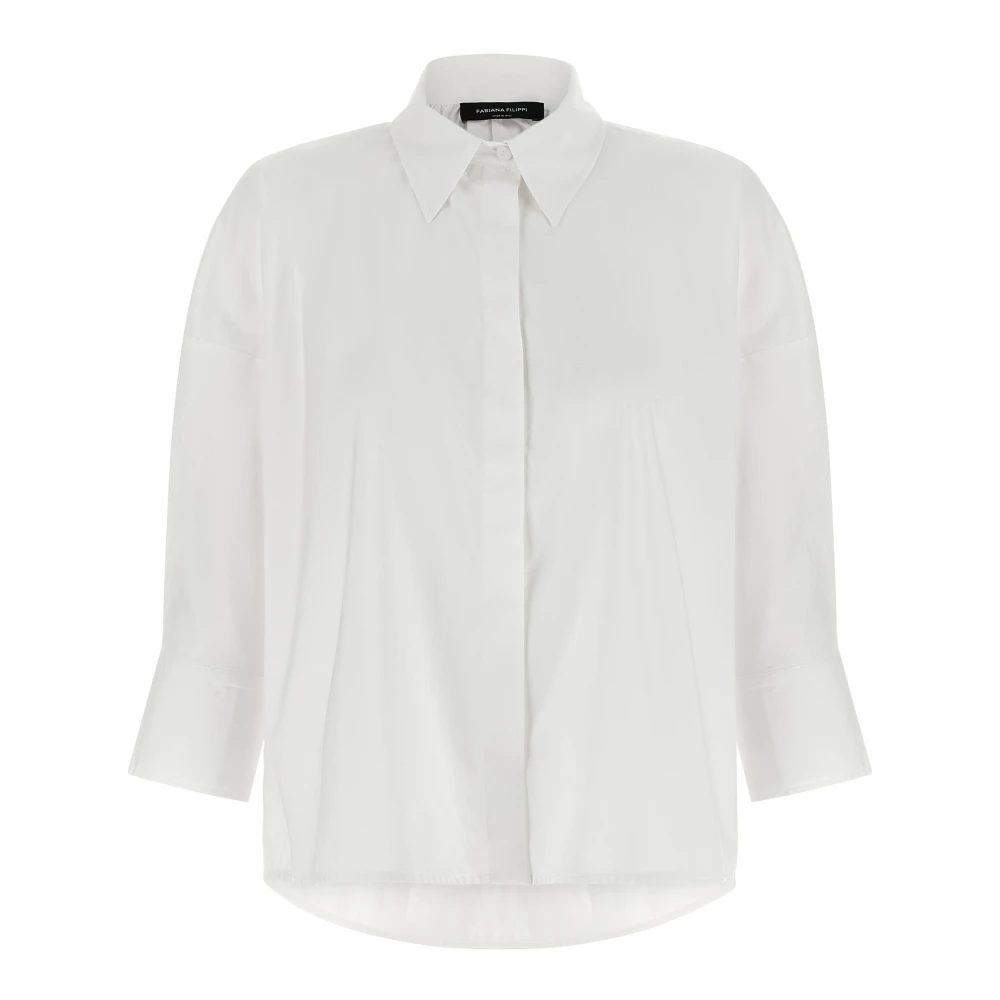 Fabiana Filippi White Poplin Shirt - Female - Shirts - Xs - Blouses & Shirts