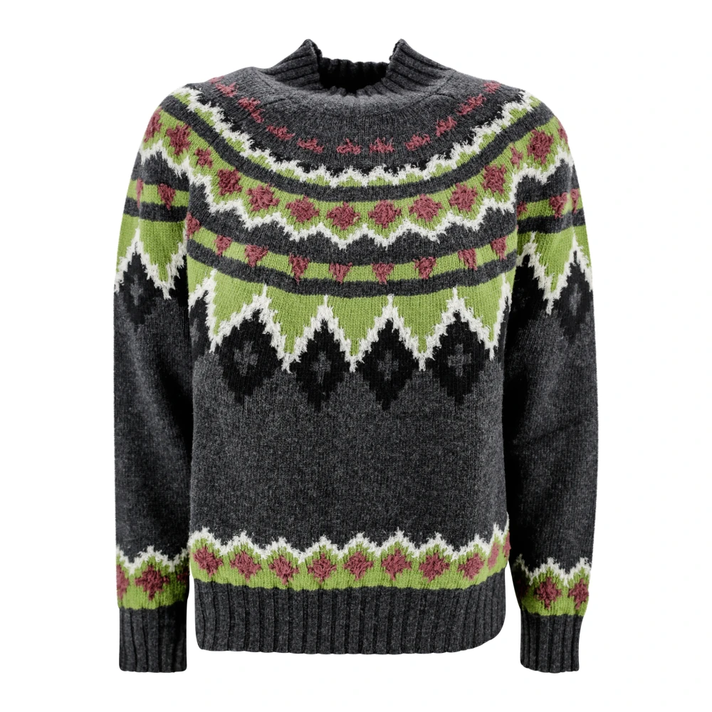 Max Mara Weekend Grijze Jacquard Gebreide Trui Multicolor Dames