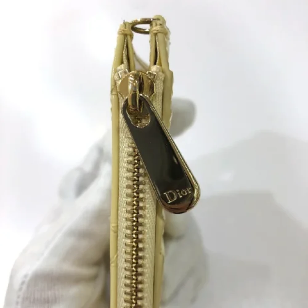 Dior Vintage Pre-owned Leather wallets Beige Dames