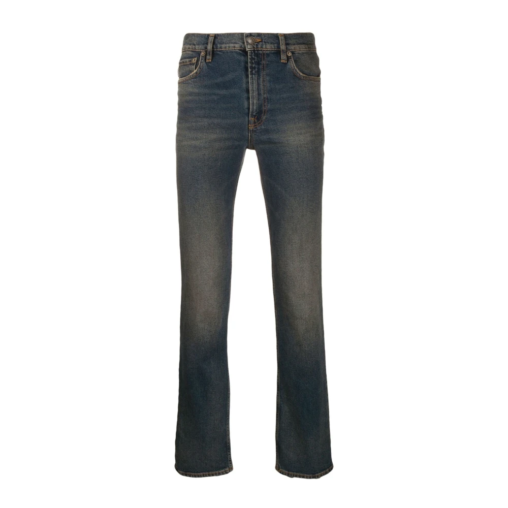 Balenciaga Straight-Leg Jeans met Stonewashed Finish Blue Heren