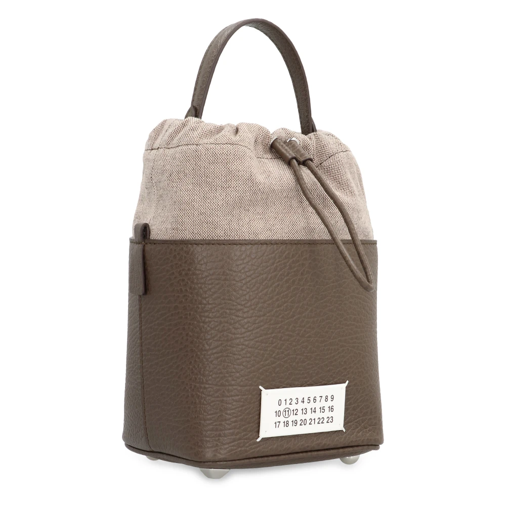 Maison Margiela Leren emmer tas met trekkoordsluiting Brown Dames