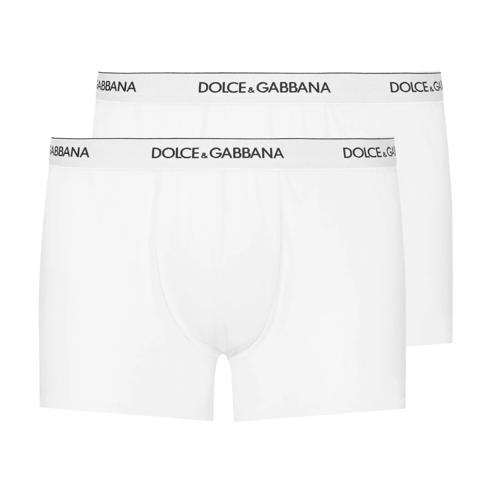 Dolce & Gabbana Mannelijk Wit Ondergoed Heren, Xl, Katoen, Regulare Boxer 2-Pack