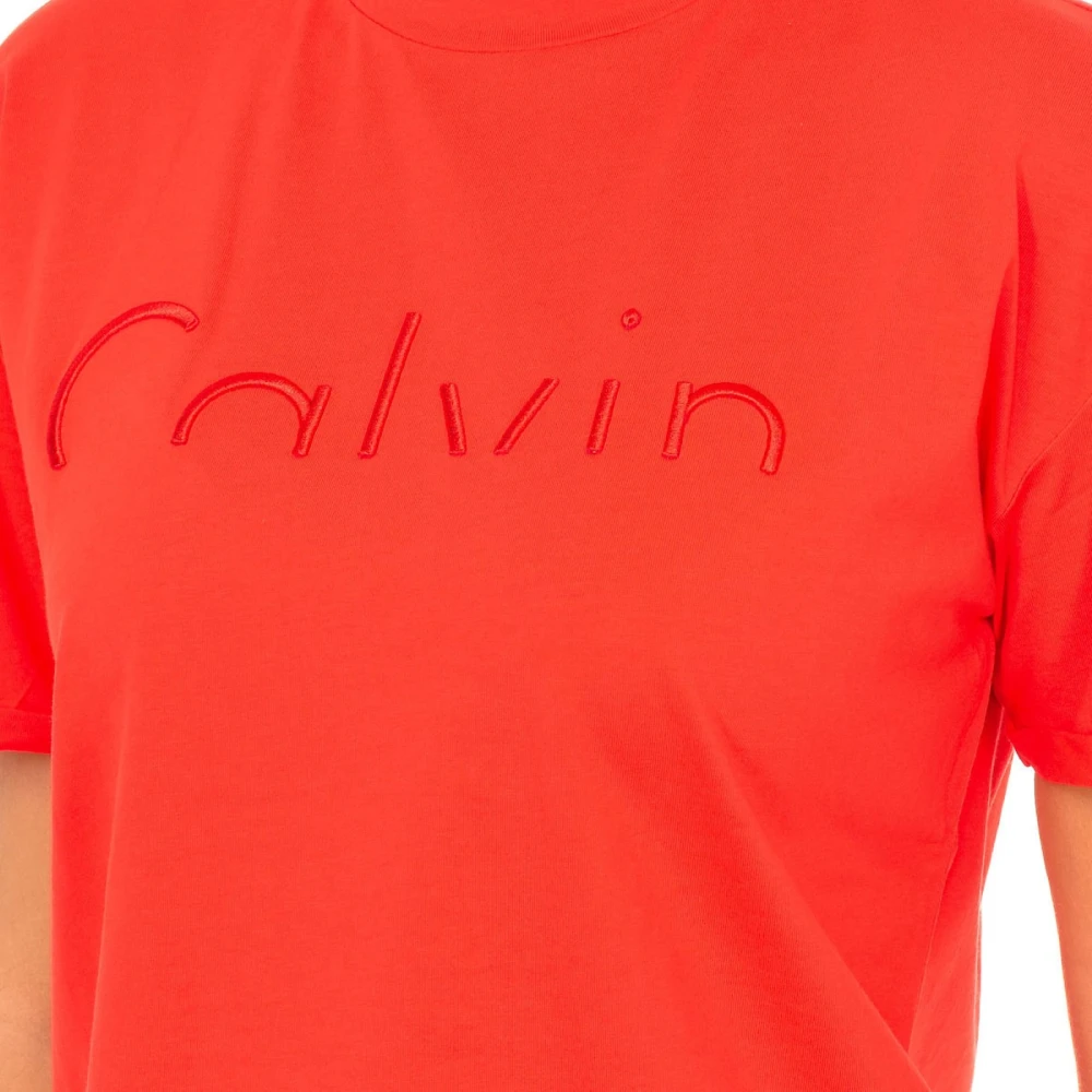 Calvin Klein Korte mouwen ronde hals t-shirt Red Dames