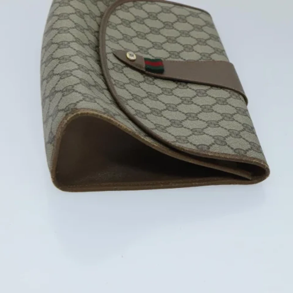 Gucci Vintage Pre-owned Canvas clutches Beige Dames