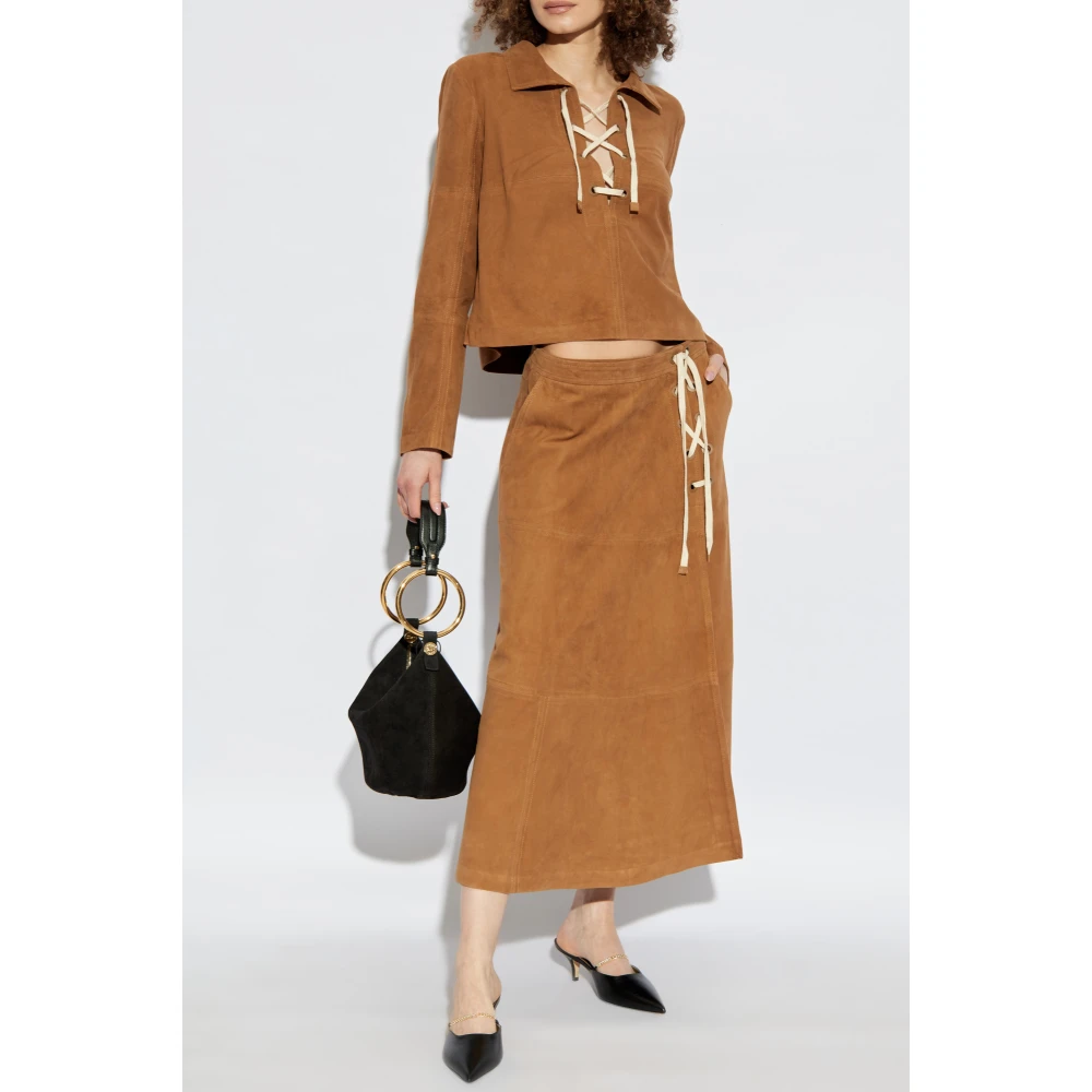 Munthe Suede top 'Finaz' Brown Dames