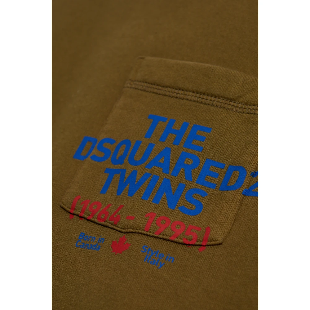 Dsquared2 Sweatshirt met zak Green Heren