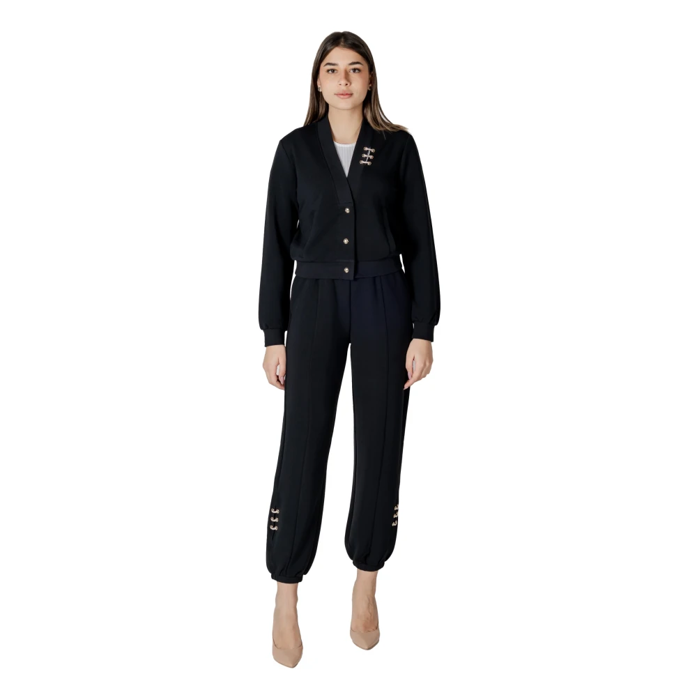 Liu Jo Onbedekte Sweatshirt Modal Polyester Elastaan Black Dames