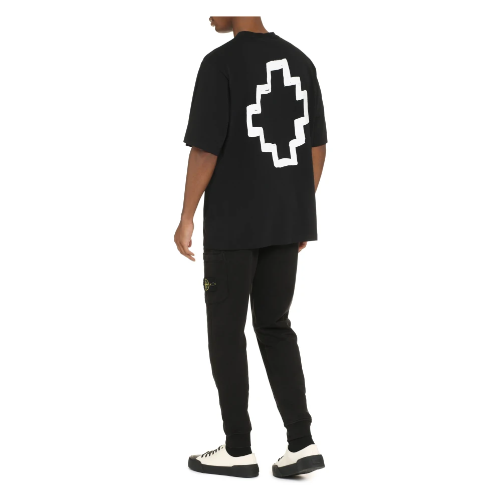 Marcelo Burlon Katoenen Crew-Neck T-Shirt met Achterprint Black Heren