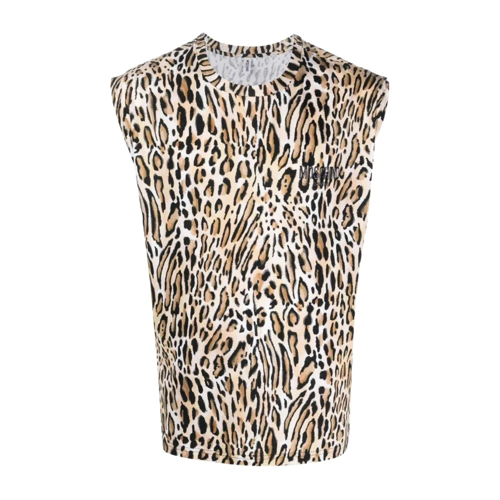 Moschino Hombre Camiseta Sin Mangas Con Logo Y Estampado De Leopardo