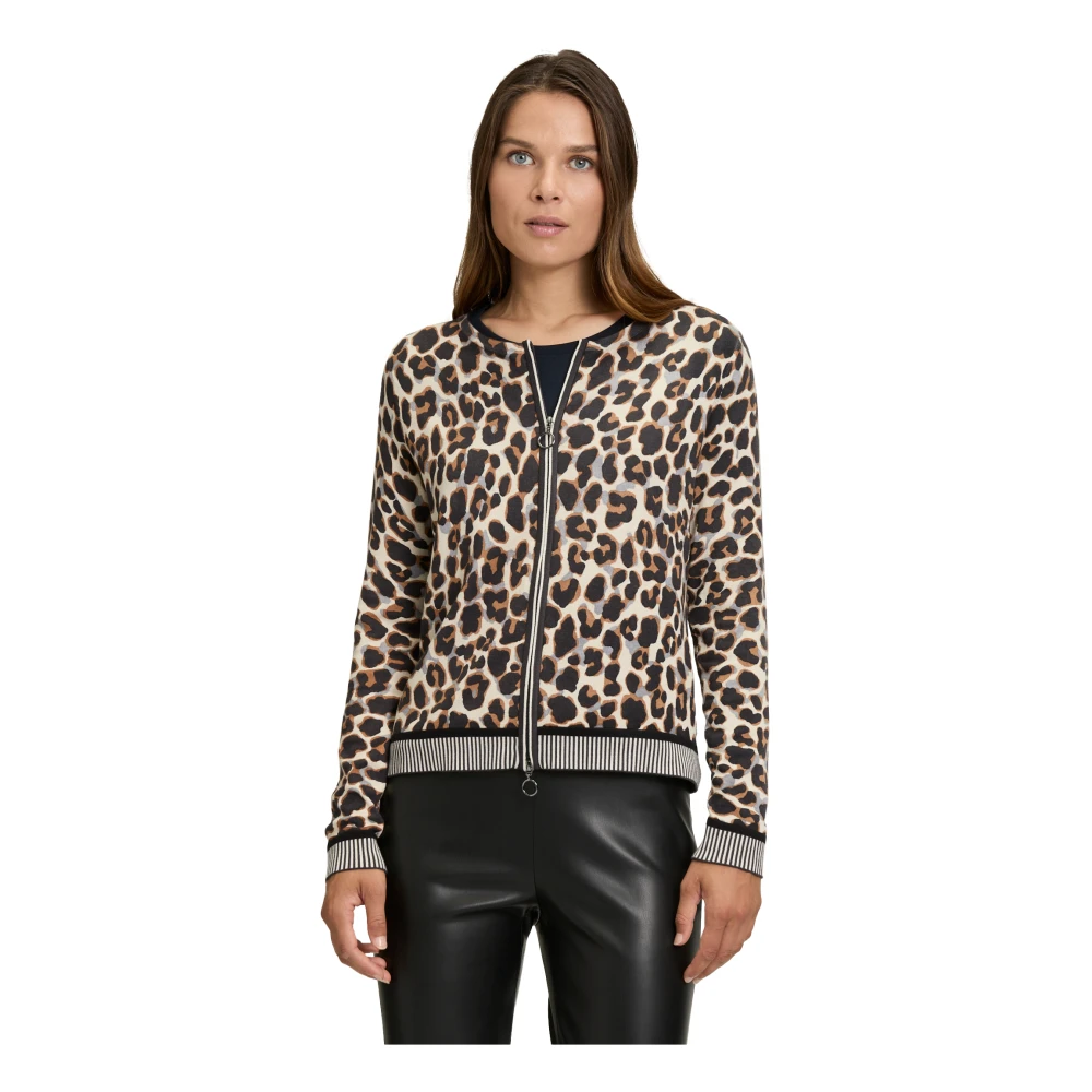 Betty Barclay Cardigan met dierenprint en rits Multicolor Dames