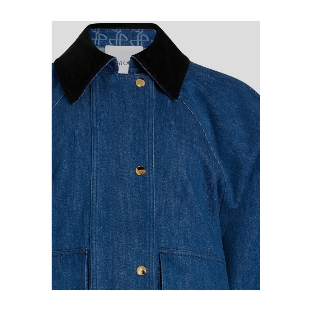 Patou Katoenen Relaxed Parka Blue Dames